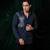 Blue embroidered lycra strech shirt