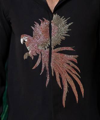 Black embroidered armani shirt 3