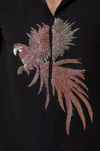 Black embroidered armani shirt