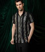Black embroidered armani shirt