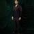 Black embroidered armani shirt