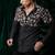 Black embroidered armani shirt