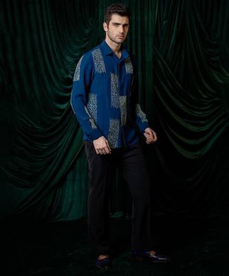 Blue embroidered armani shirt 5