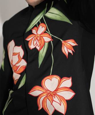 Black handmade armani bandhgala jacket set 2
