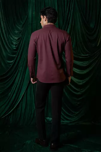 Red embroidered armani shirt