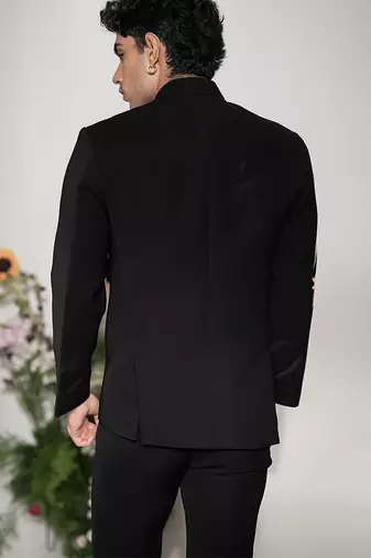 Black handmade armani bandhgala jacket set