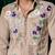 Red embroidered lycra strech shirt