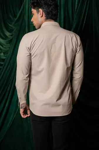 Red embroidered lycra strech shirt