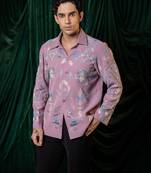 White embroidered giza cotton shirt