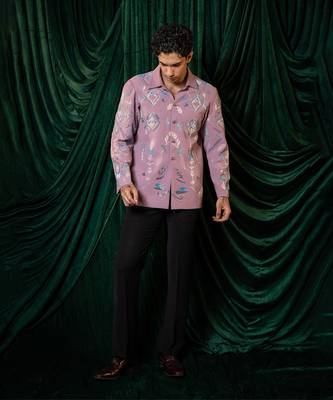 White embroidered giza cotton shirt 2