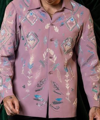White embroidered giza cotton shirt 3