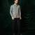 Olive green embroidered lycra strech shirt