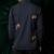 Navy blue embroidered lycra strech shirt