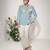 Blue embroidered armani bandhgala and pant