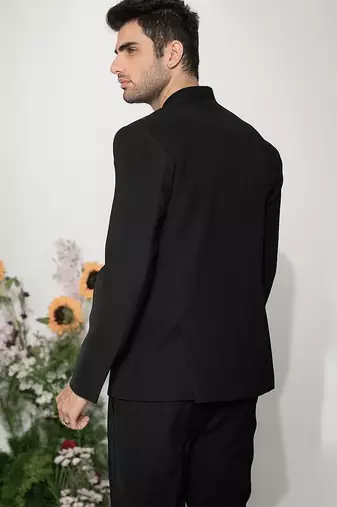 Black handmade armani bandhgala set