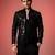 Black embroidered armani blazer set