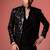Black embroidered armani blazer set