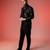 Black embroidered armani blazer set