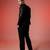 Black embroidered armani blazer set