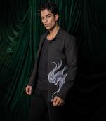 Black handmade lycra strech shacket
