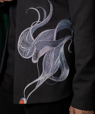 Black handmade lycra strech shacket 3
