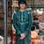 Green embroidered raw silk kurta