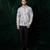 White embroidered lycra strech shirt