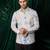 White embroidered lycra strech shirt