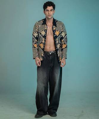 Blue embroidered armani shacket 4