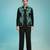 Black teal green embroidered armani men shacket