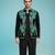 Black teal green embroidered armani men shacket