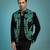 Black teal green embroidered armani men shacket