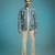 Blue embroidered shacket