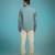 Blue embroidered shacket