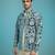 Blue embroidered shacket