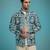Blue embroidered shacket