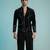 Black embroidered armani shacket