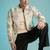 Beige embroidered linen shacket