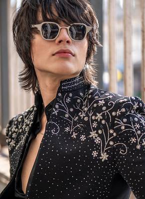 Black embroidered armani blazer 3