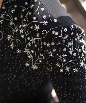 Black embroidered armani blazer 4