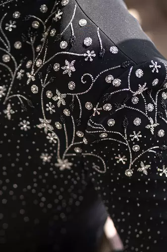 Black embroidered armani blazer