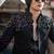 Black embroidered armani blazer