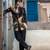Black embroidered british linen indo western jacket