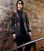 Black embroidered armani indo western jacket