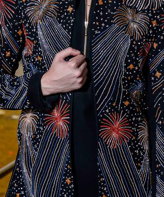 Black embroidered armani indo western jacket 4