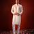 White embroidered raw silk kurta