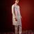 White embroidered raw silk kurta