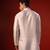 White embroidered raw silk kurta
