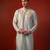 Green embroidered raw silk kurta