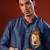 Navy blue embroidered raw silk kurta